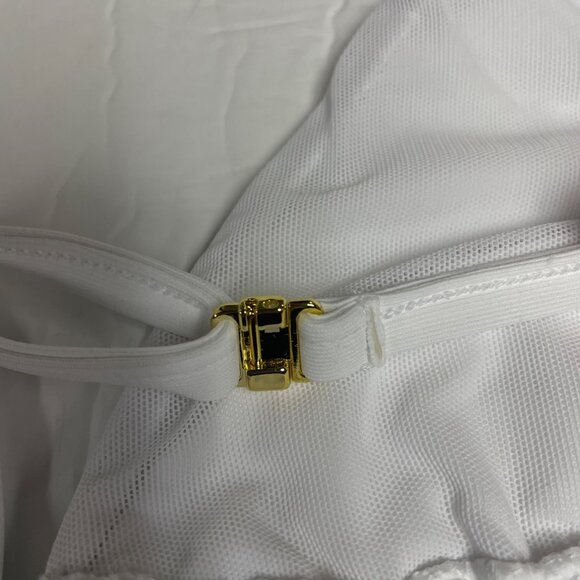 Andie x Demi Moore The Tropez Triangle Bikini Top White Sz SM - Picture 3 of 9